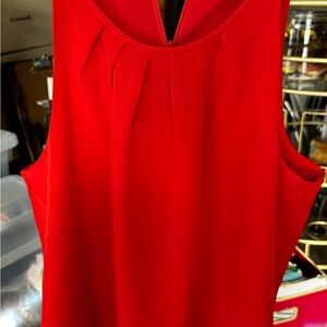 Theory Bold Red Sleeveless Top